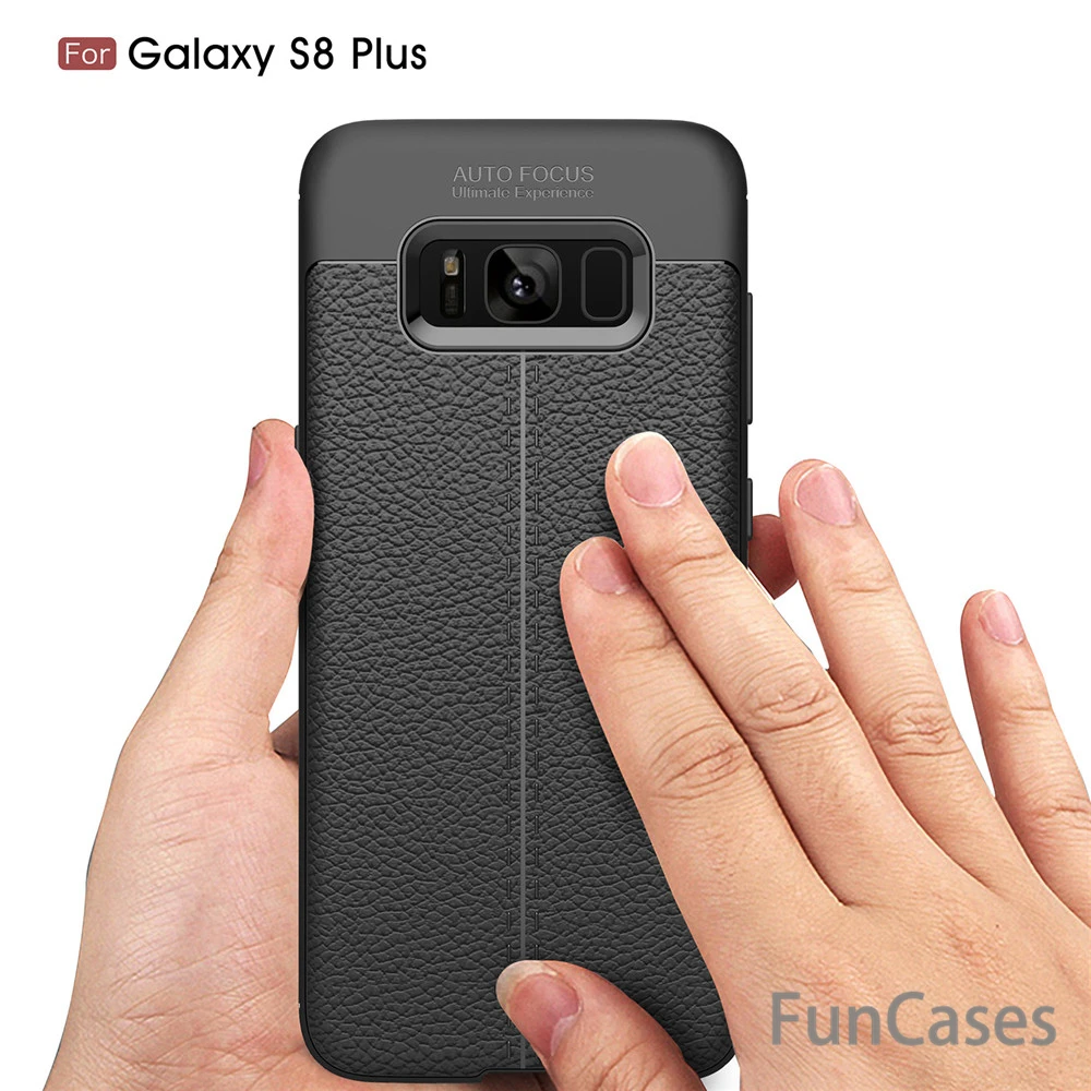 For Samsung Galaxy S8 Case Luxury TPU Silicone Imitation Leather back Cover for plus glaxy casa | Мобильные телефоны и