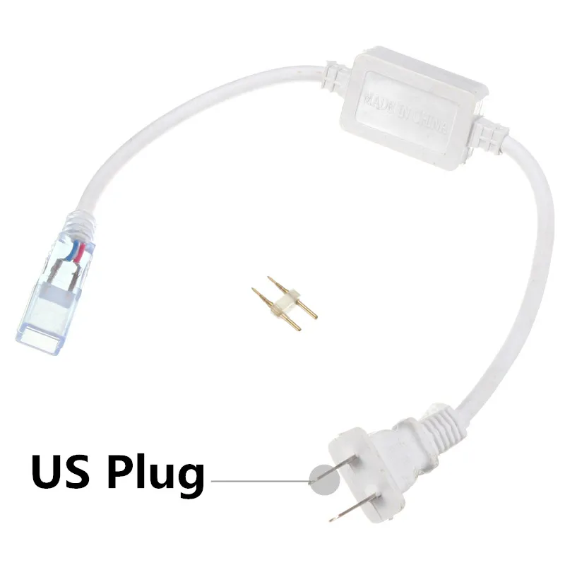 US Plug ZHINUO ЕС/штепсельная вилка американского стандарта Светодиодная лента, аксессуар Питание светильник SMD 5050 3014 Светодиодный 220V Светодиодные полосы разъем светильник ing специальный штекер постоянного тока 220V Тип - Испускаемый цвет: US Plug
