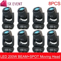 8pieces 2018 new 200w zoom lyre led moving head light dj spot prism moving head led gobo moving beam spot lighting for wedding