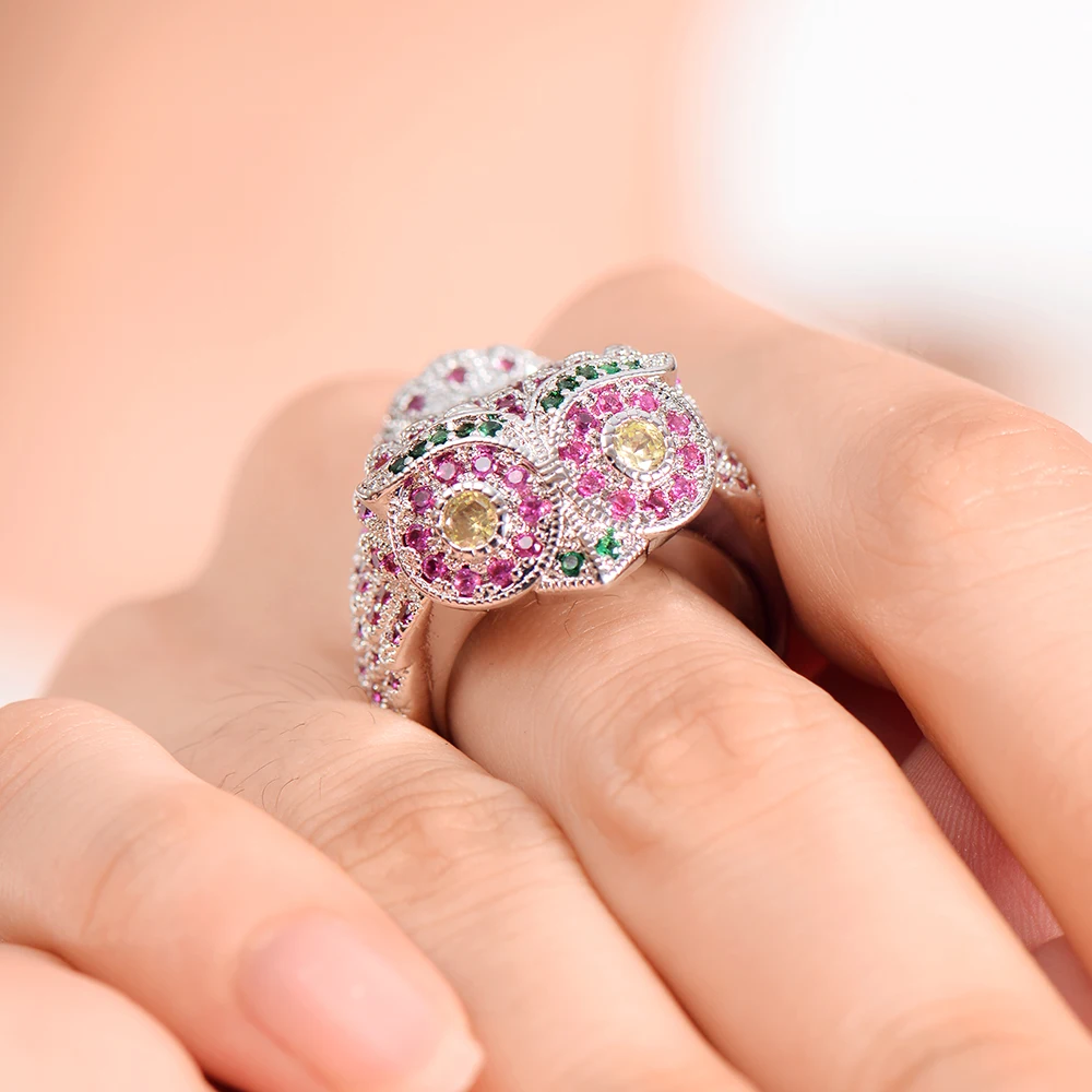 Модные брендовые дизайнерские кольца в форме совы новые классические Винтажные