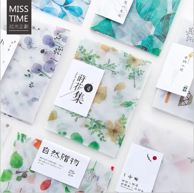 Натуральные растения листья цветок фрукты пергаментная бумага конверт открытка