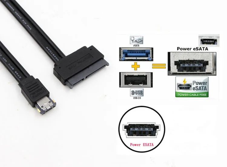 Разъем eSATA для sata 22p с двойной мощностью длина кабеля 1 м 2 5-дюймового SSD HDD |