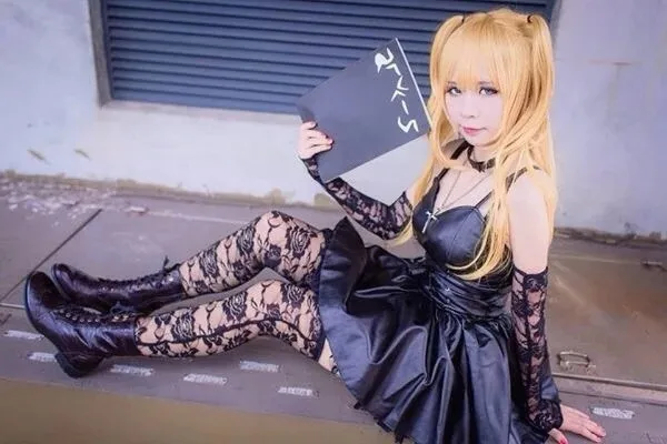 Death Note Misa Amane платье из искусственной кожи сексуальная униформа Детские тематические костюмы+ перчатки+ носки+ аксессуары на шею+ ожерелье