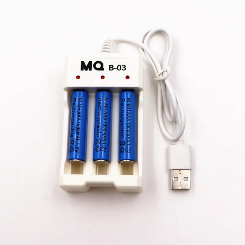 PINTTENEN AAA Перезаряжаемые Батарея NiMH 1 2 В синий 1800 мАч + USB универсальный Смарт 3 слот