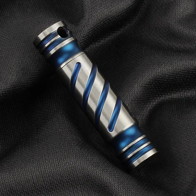 Blue Silvery Высококлассный переносной титановый сплав, синие водонепроницаемые бутылки, канистра для лекарств, бутылка для капсул, EDC, инструмент для улицы - Цвет: Blue Silvery