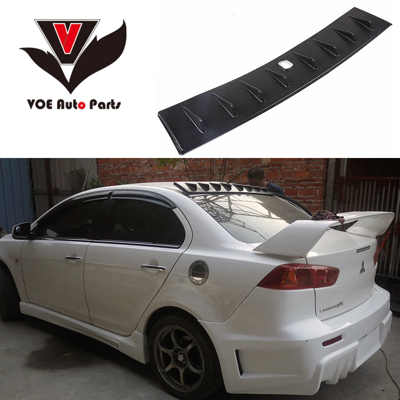 Спойлер на крышу Lancer Evolution EVO 10 PP пластиковый матовый черный Акулий плавник для