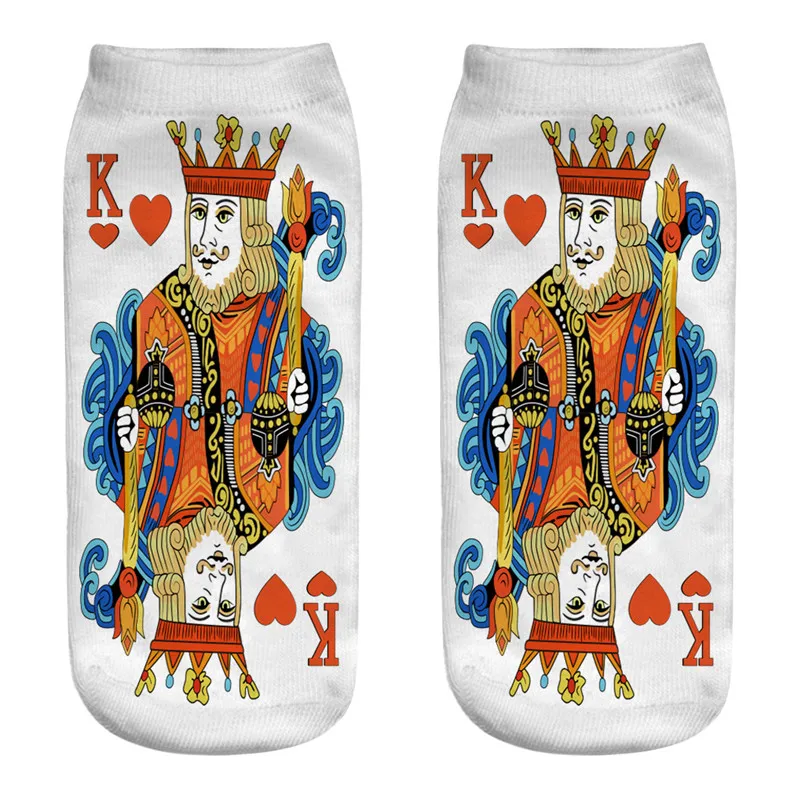 Dreamlikelin 3D печати женские носки для малышей Модные покера игральные карты King Queen