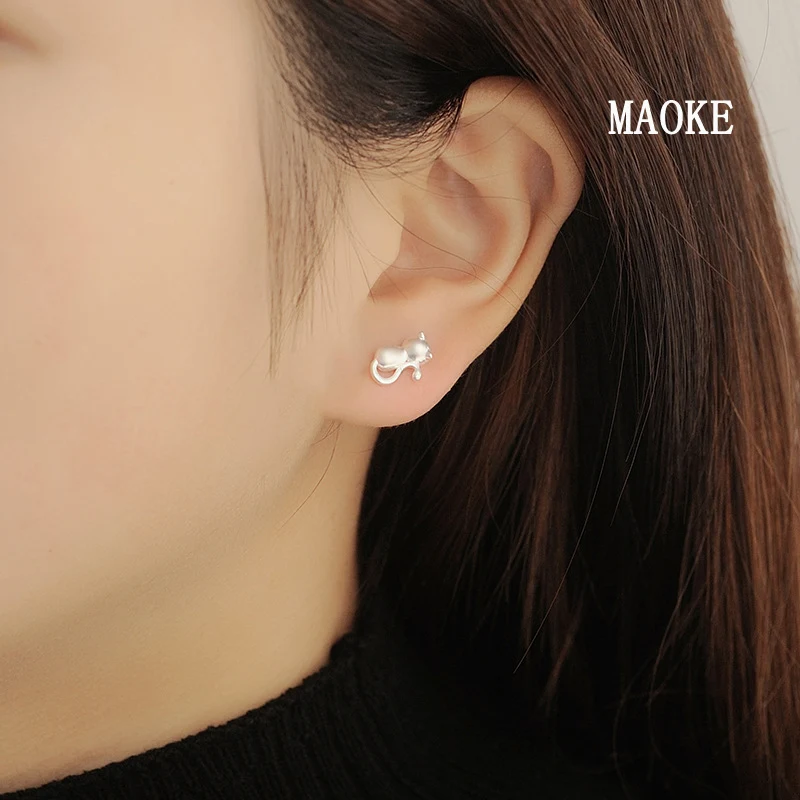 Promotions Art Fresh Cat 925 Tremella Nails Simple Cute College Wind Fashion Jewelry for Women's Gifts | Украшения и