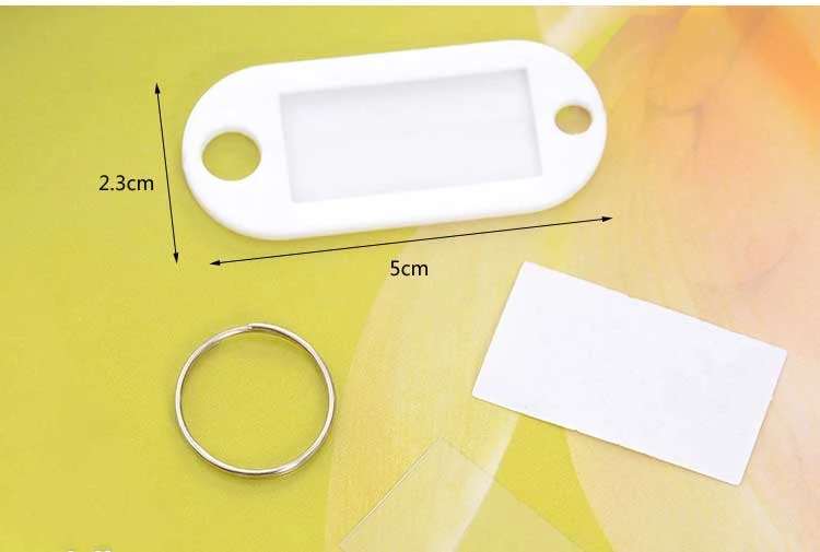 100 шт./лот цветные пластиковые идентификационные кольца для ключей этикетки язык