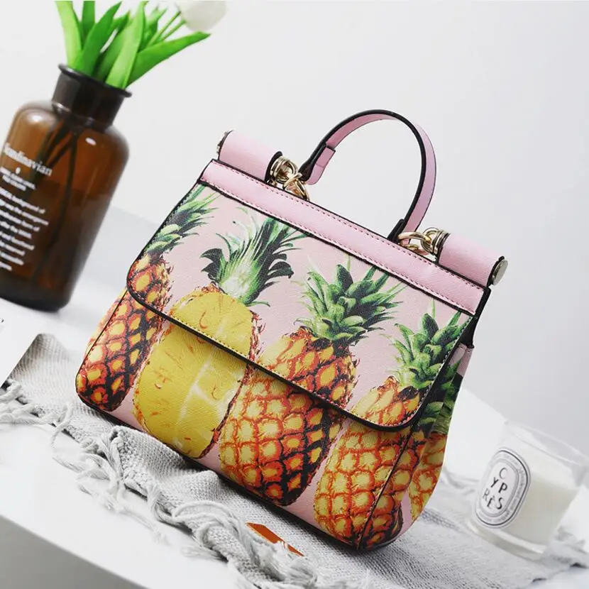 Корейская версия Новинка ананас печати случайные личности плеча сумочку | Багаж