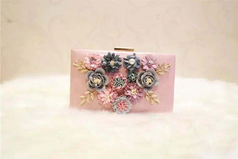 2019 цветы из ткани ручной работы вечерняя сумочка Роскошная Свадебная Сумка-клатч