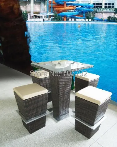 2017 Новый дизайн 5 шт. набор уличных резиновых плетеных туалетных столиков | Мебель