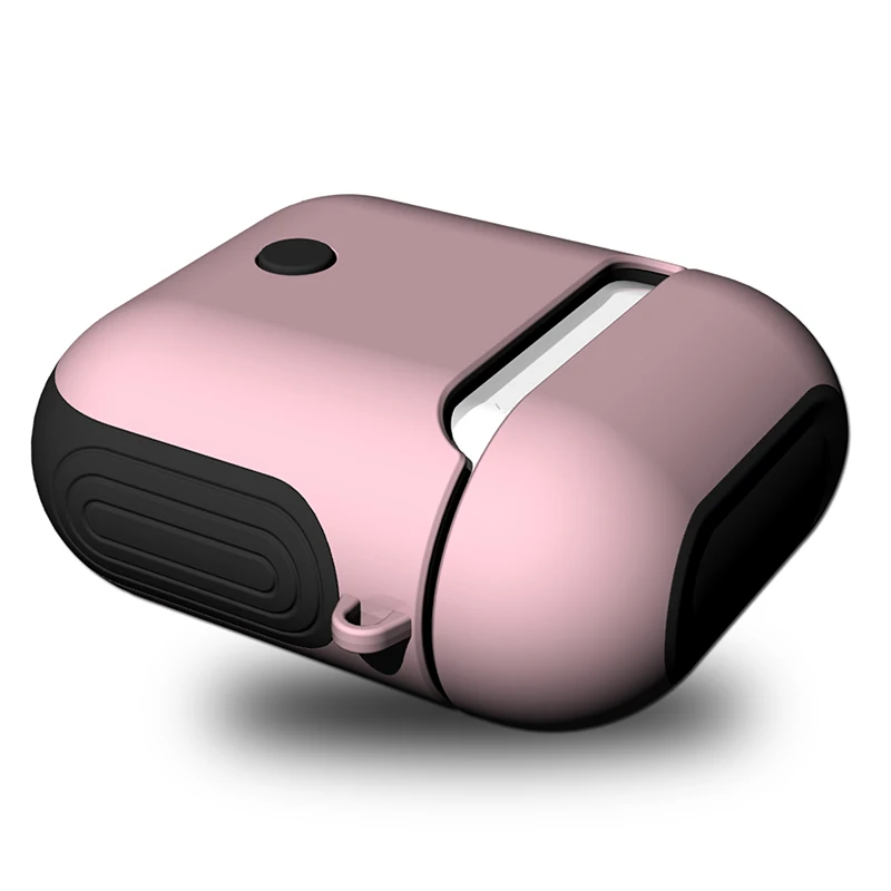 Розовый Чехол для Airpods из мягкого ТПУ+ поликарбоната защитный чехол s противоударный силиконовый чехол для Apple Airpods защита сумок - Цвет: Розовый