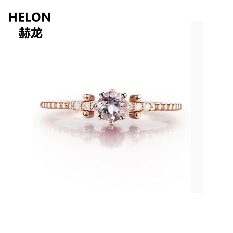 Женское однотонное обручальное кольцо из розового золота 14 к с натуральными