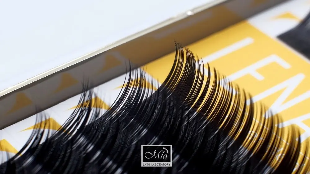 Ресницы для наращивания [3D 0 10 C/D] LENA 3D Black Pearl объемные супер черные ресницы