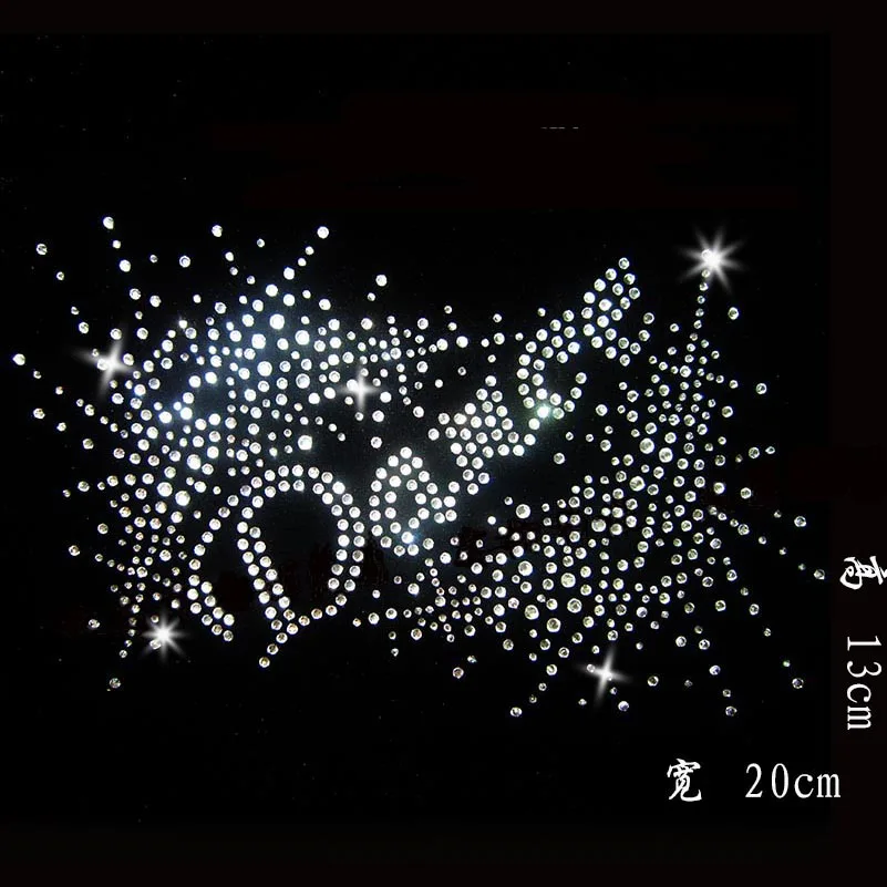 20*13 см 10 шт./лот bling Камень Кристалл Исправление узор из страз теплопередача дизайн железа на цветок для одежды/сумки