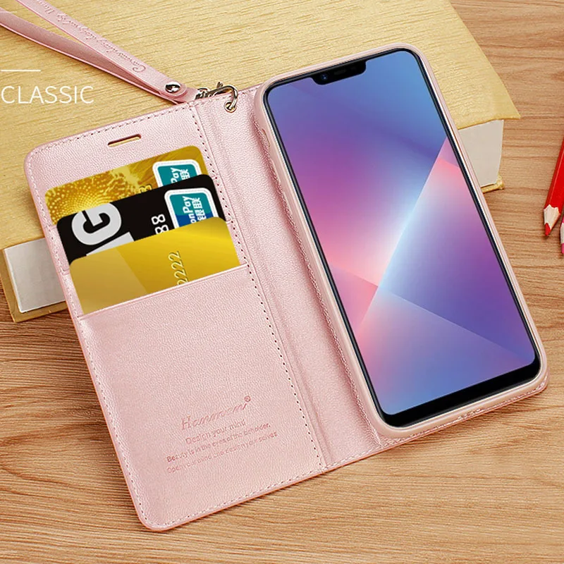 Чехол-книжка Hanman для OPPO A3S AX5, Ретро стиль, овчина, кожа, кошелек, задняя крышка, чехол с подставкой, держателем, отделением для карт, для OPPO A5, Funda