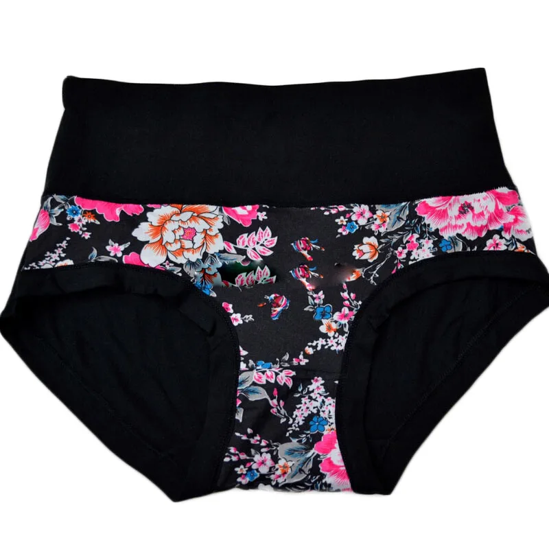 Женские Бесшовные Трусики с высокой талией нижнее белье принтом из молочного