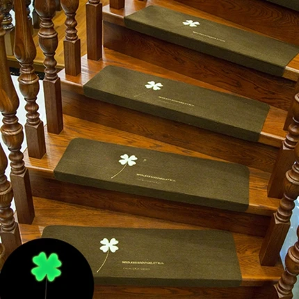Stair carpets7 5 шт. светящиеся коврики для лестниц Нескользящие самоклеящиеся лестничные коврики шаг прямоугольные коврики семья дети старый человек Мягкие безопасные коврики для лестниц - Цвет: Stair carpets7