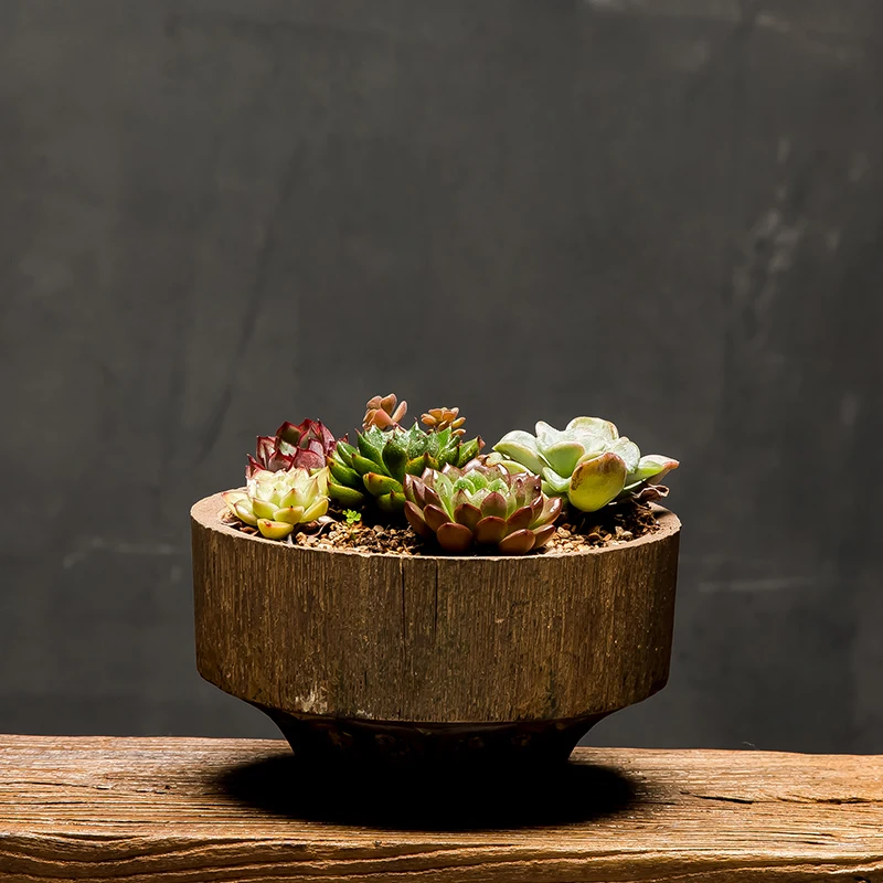 Zen японский стиль цветочное искусство винтажная грубая Керамическая Ваза Jardiniere