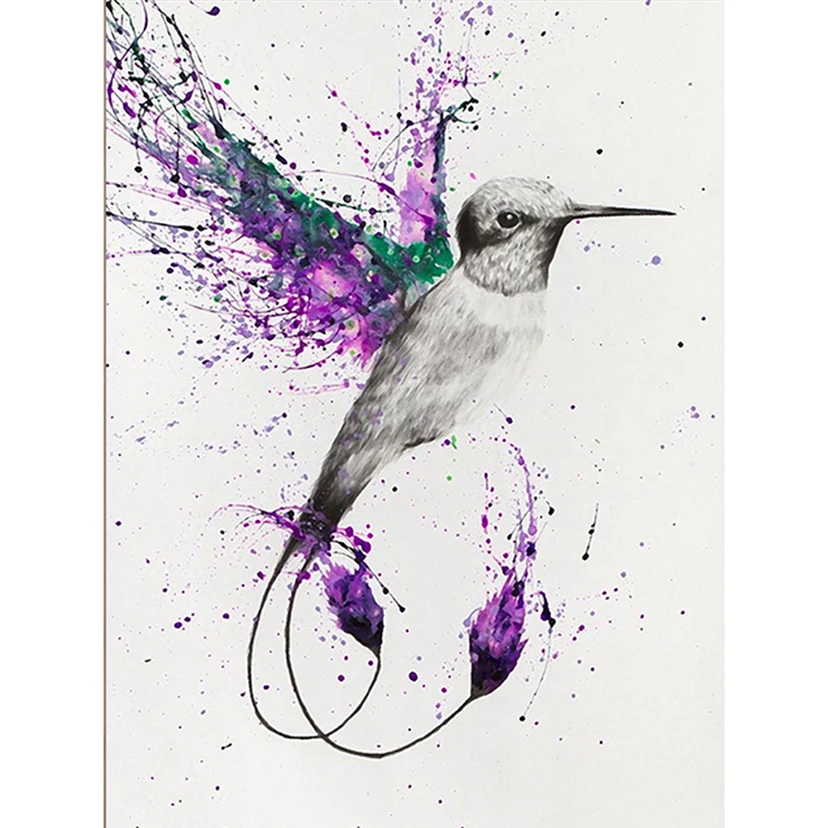 5D DIY квадратная круглая Алмазная картина вышивка крестиком Акварельная Птица