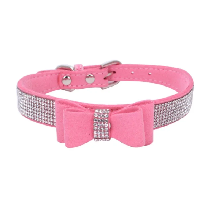 Бренд Rhinestone Bowknot, ошейники для домашних животных со стразами и бантом котенок питомец Цепочки и ожерелья галстук-бабочка домашний питомец с индивидуальной надписью кошка колье шарф бандана подарок