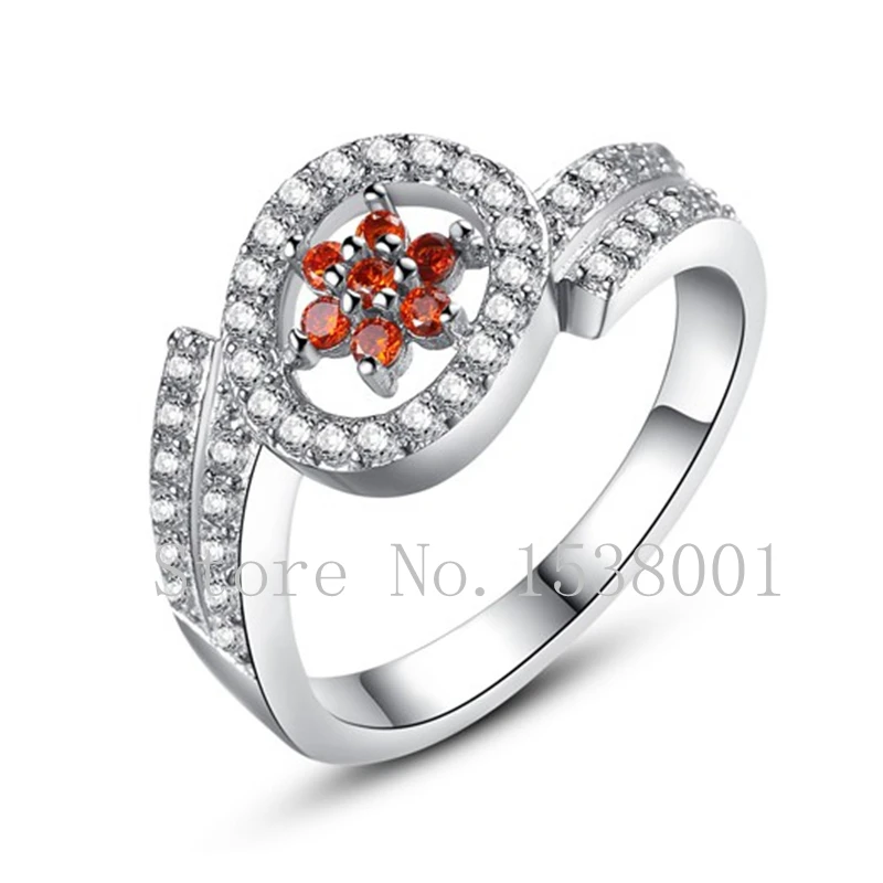 Красное прозрачное кубическое циркониевое белое золотое заполненное Свадебное