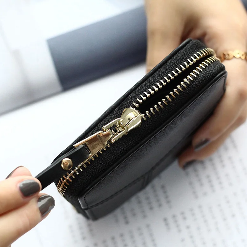 Высокое качество женский короткий кошелек на молнии с отделением для карт