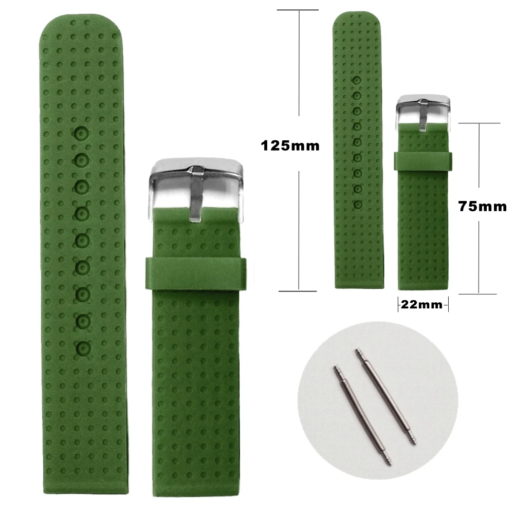 22 мм темный лес зеленые цветные силиконовые желе резиновые женские мужские часы