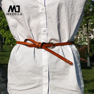 Женские ремни с узлом MEDYLA, брендовые ремни из 100% натуральной кожи, роскошные ремни для платьев