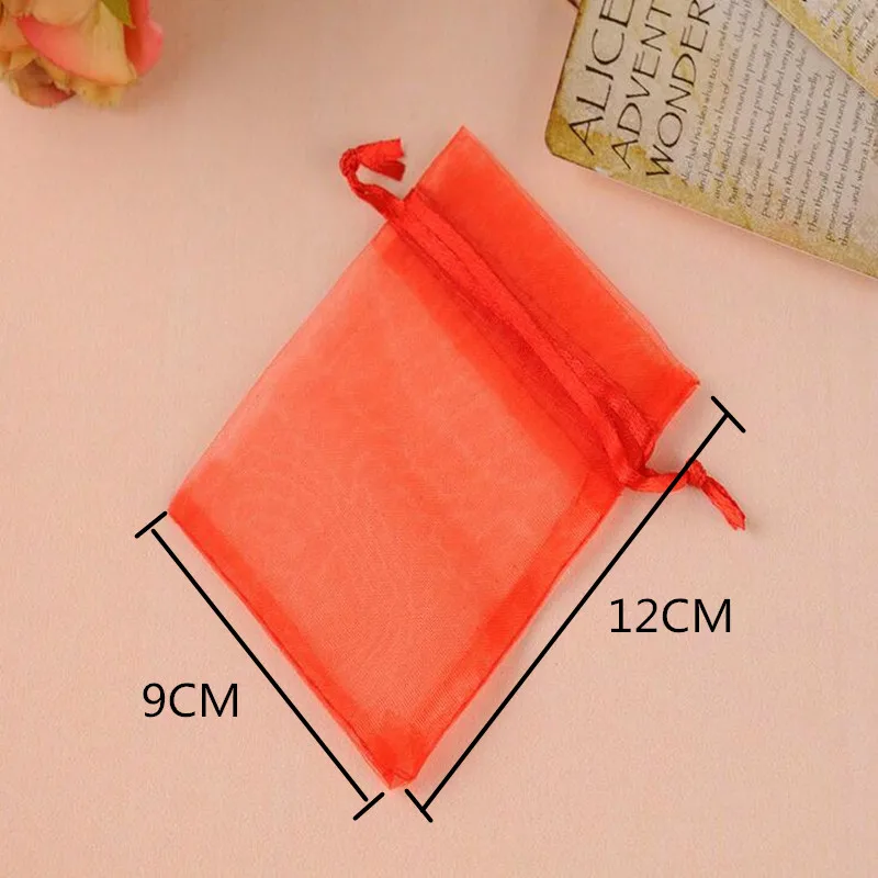 100 шт./лот многоцветный мешочек из органзы для ювелирных изделий Подарочная