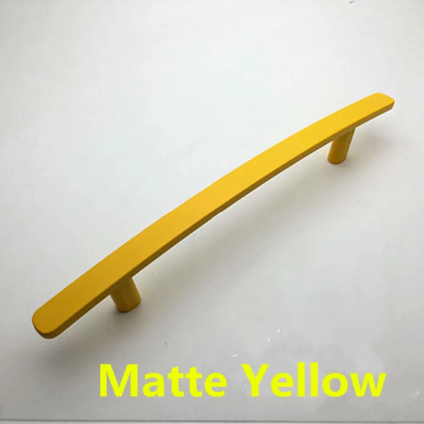 yellow 128 мм современная мода цвет Мебельная ручка белый черный синий желтый тумба кухонного шкафа дверная ручка 5' зеленый выдвижной ящик - Цвет: yellow