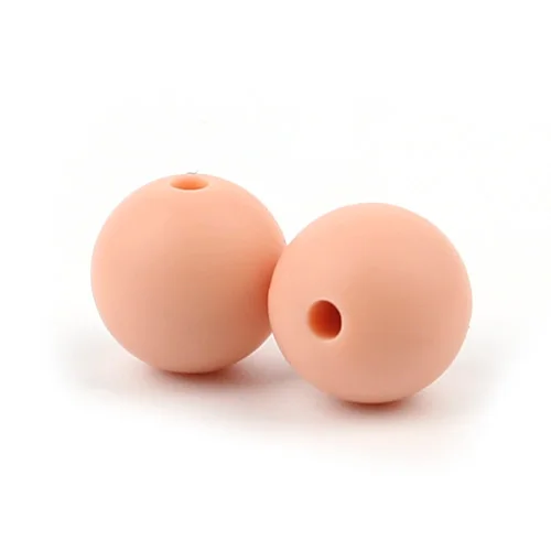 Peachy TYRY. HU 10 шт Sillicone бусины 15 мм Детские Прорезыватели для зубов аксессуары пищевого силикона силикон без БФА Прорезыватели для зубов - Цвет: Peachy
