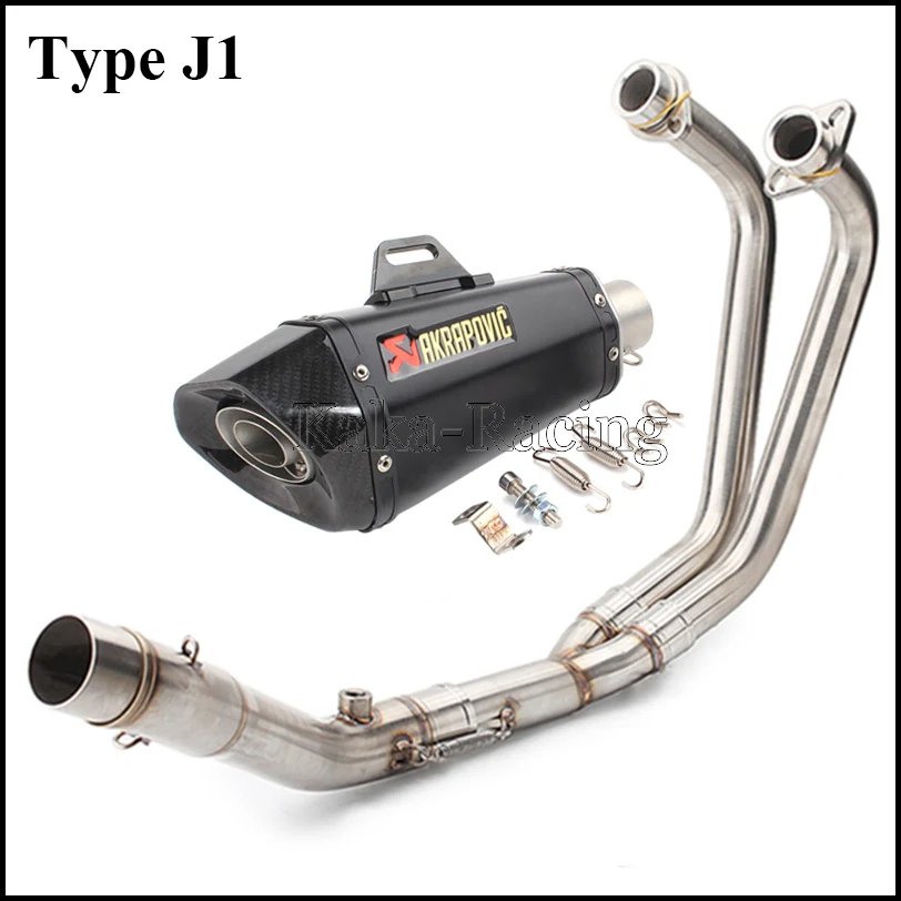 Type J1 MT-03 MT03 мотоцикл Akrapovic глушитель выхлопной трубы полная система скольжения Передняя средняя труба для Yamaha R3 YZF R25 - Цвет: Type J1