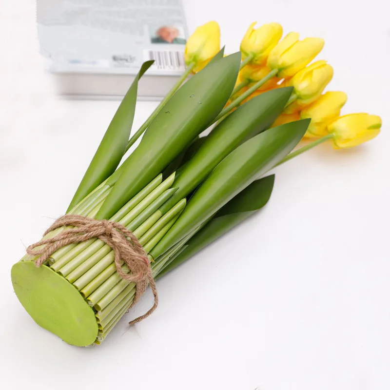 Цветы искусственные тюльпаны искусственные искусственные цветы kunstblumen fleurs artificielles 12 головок горшках Tianshan тюльпан Крытый поддельные цветок ремесло сад дома
