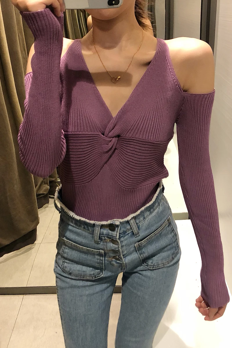 Кардиган женский приталенный с вырезом на плечах вязаный в стиле звезд длинными