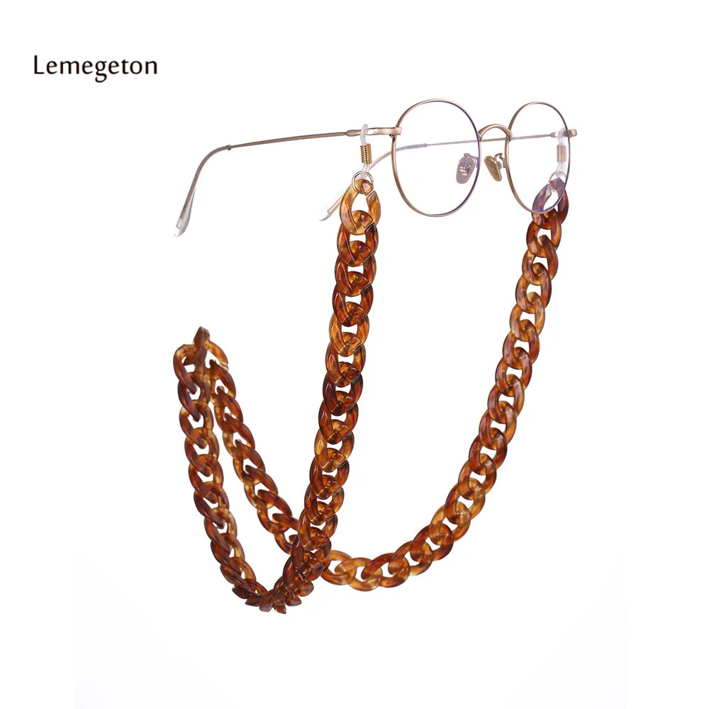 Lemegeton Модные женские цепочки для очков акриловые солнечные очки с цепочкой и большими очками для чтения подвесной ремешок на шею