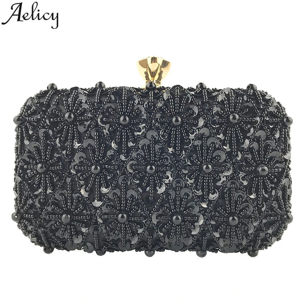 Aelicy Модные клатчи с блестками и украшением вечерняя цепочка сумки через плечо