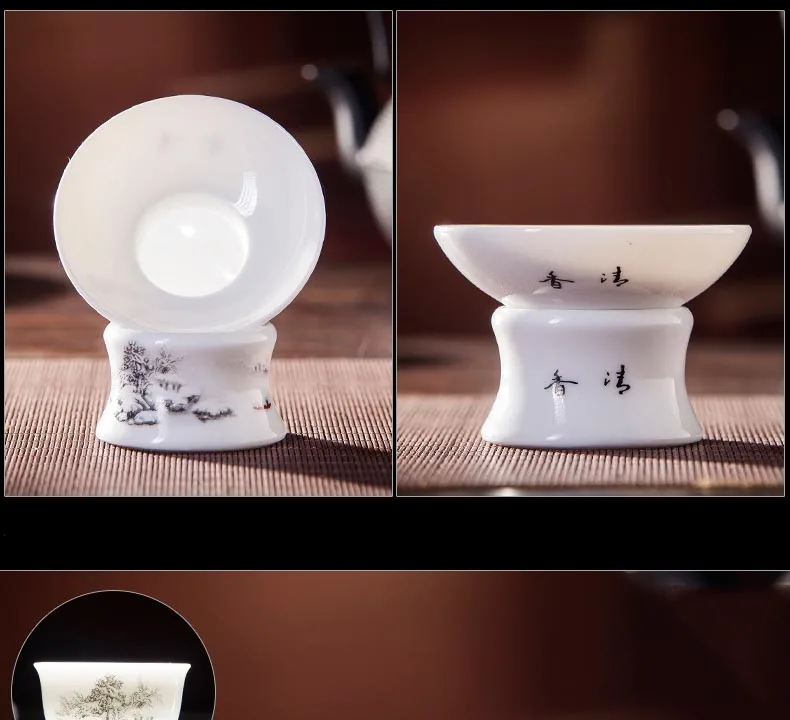 11 шт./лот Jingdezhen набор для чая Снежная сцена узор керамический фарфоровый чайный сервиз, кружка для вина/8 чайная чашка+ 1 чашка+ 1 фильтр+ 1 чайник