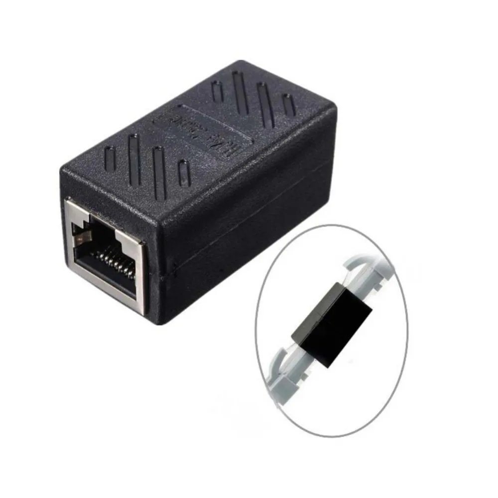 EDAL RJ45 Connector Cat7/6/5e Ethernet Adapter 8P8C Network Extender Extension Cable for 2Pcs Converter |