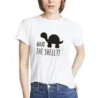 Женская футболка с рисунком черепахи из каких ракушек, женская футболка с забавным мультяшным животным, Повседневная футболка, женские хипстерские Топы с коротким рукавом