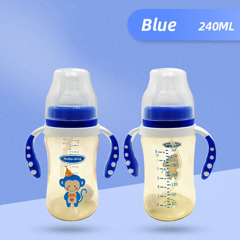 240ml Детская бутылочка для кормления MoDo-king PPSU силиконовый для питья через соску бутылка 120/180/240/300 мл Детская кружка-непроливайка - Цвет: 240ml
