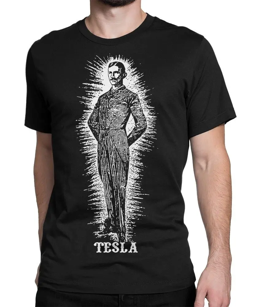 

Никола Тесла художественная футболка, наука 2019 новый бренд дешевая распродажа 100% хлопок Смешные рубашки