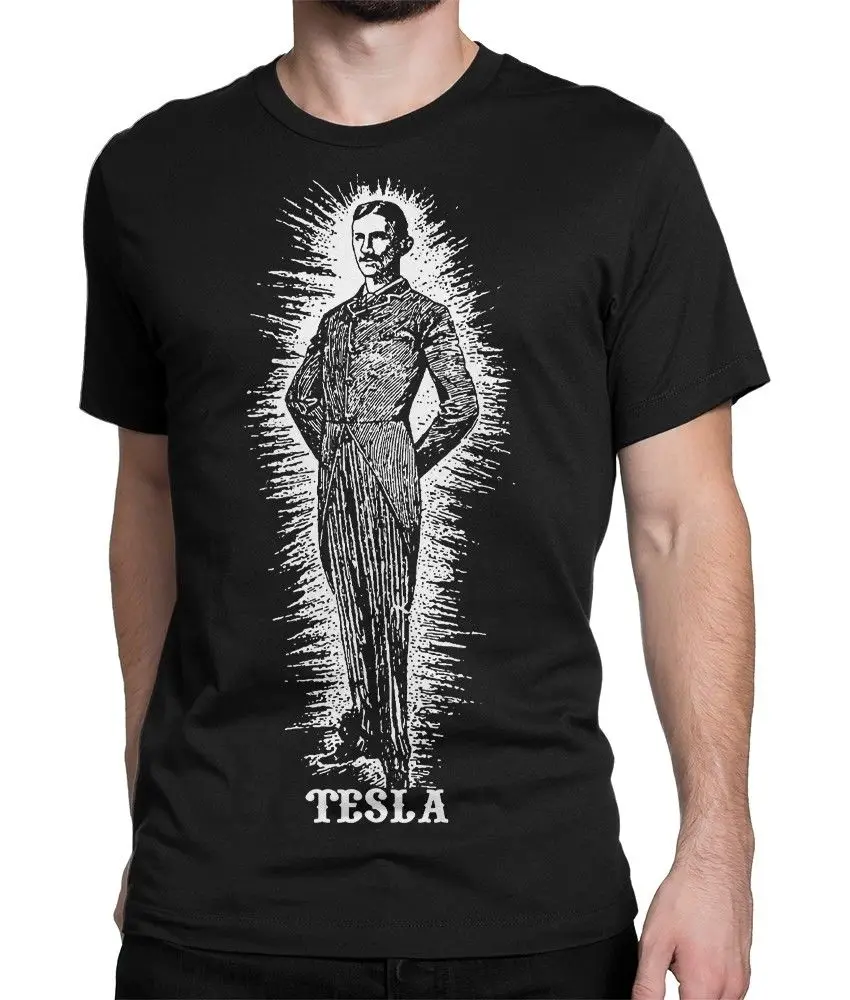 Nikola Tesla Art футболка науке 2019 новый бренд дешевая распродажа 100% хлопок Забавные