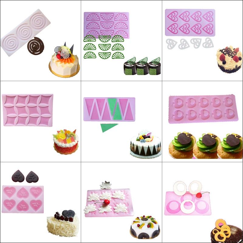 3D Наклейки для украшения тортов трафарет выпечки силиконовая форма шоколада