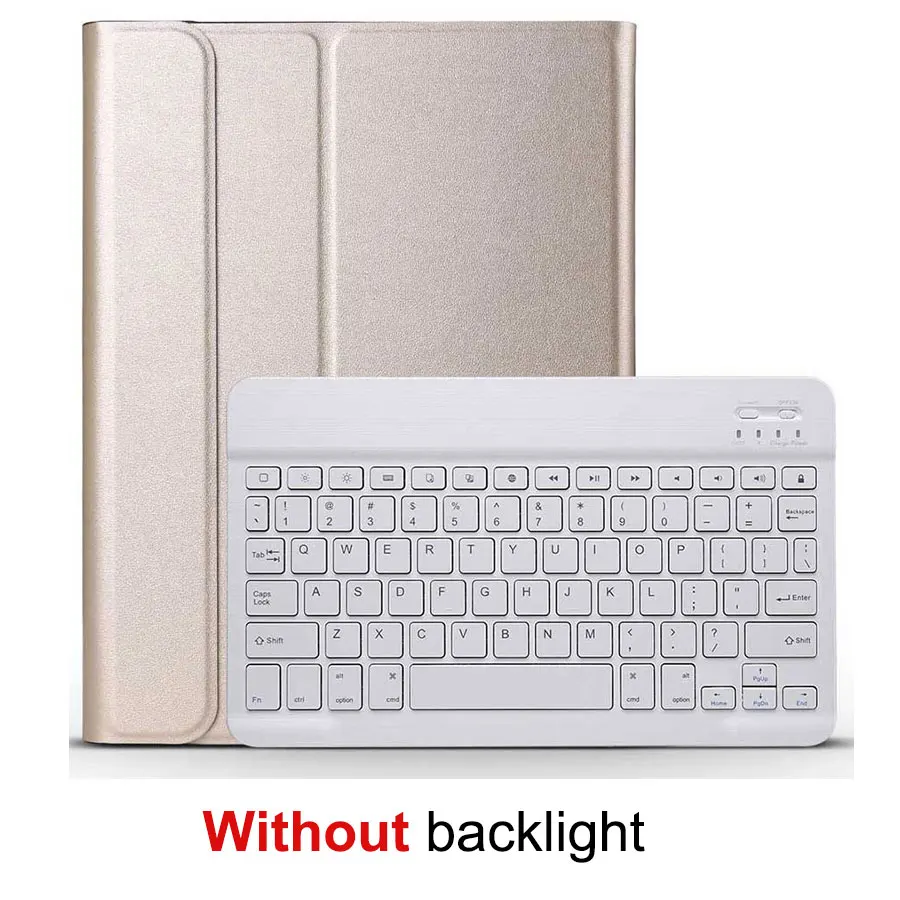 No backlight 7 цветов подсветка Bluetooth клавиатура чехол для iPad Pro 11 дюймов Съемная Беспроводная клавиатура из искусственной кожи чехол Подставка для планшета - Цвет: No backlight