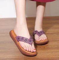 2021 new hot mori girl slippers genuine leather summer shoes flat comfortable sandals wedges slippers
