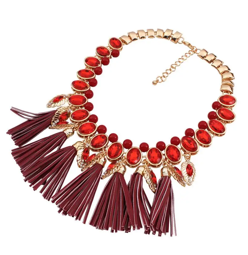 Массивные ожерелья из акрилового камня с кисточками гиперболы женская одежда