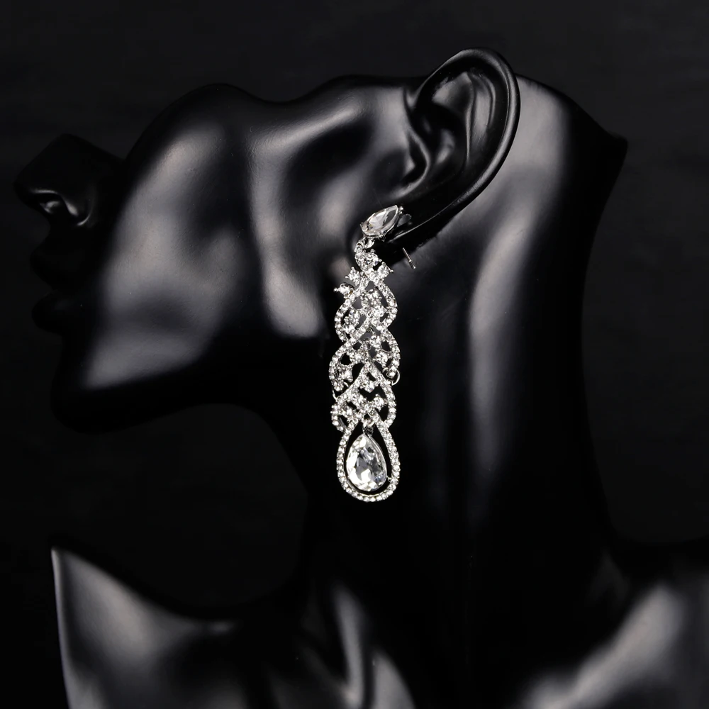 2018 элегантные невесты Стразы Стекло серьги с камнями для Для женщин свадебные