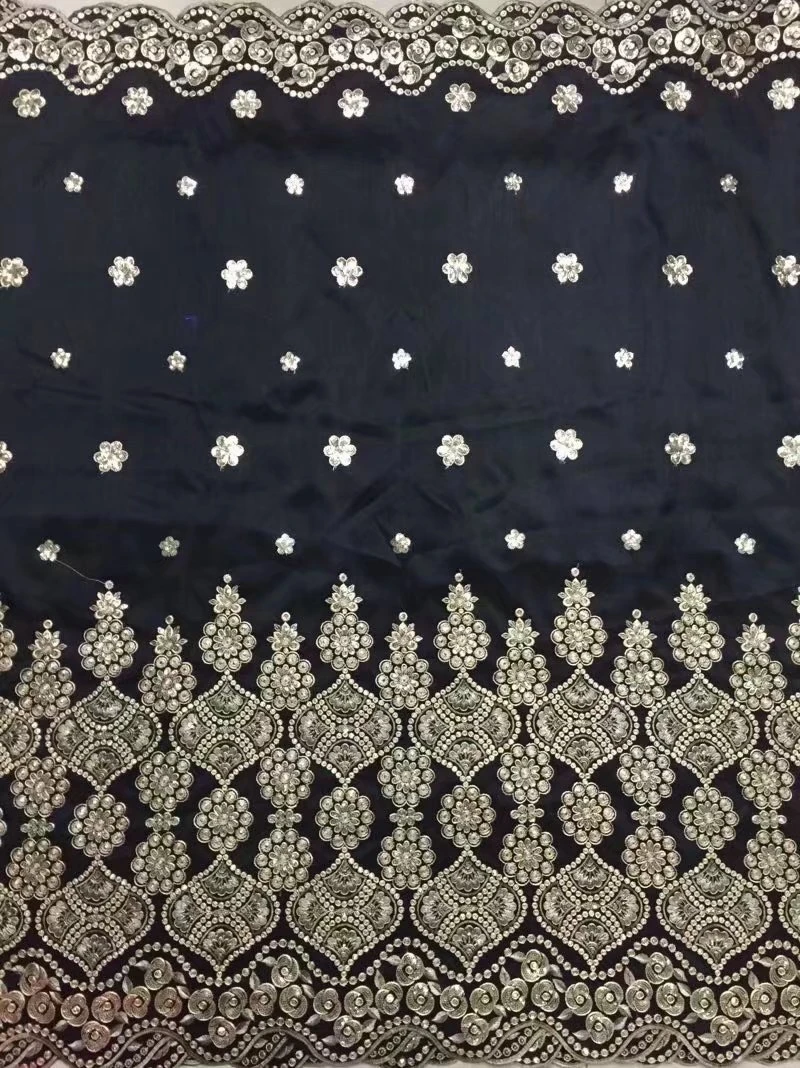 High quality African lace fabric India curious George material with gold sequins white color low price 5 yards for sewing cloth | Дом и сад